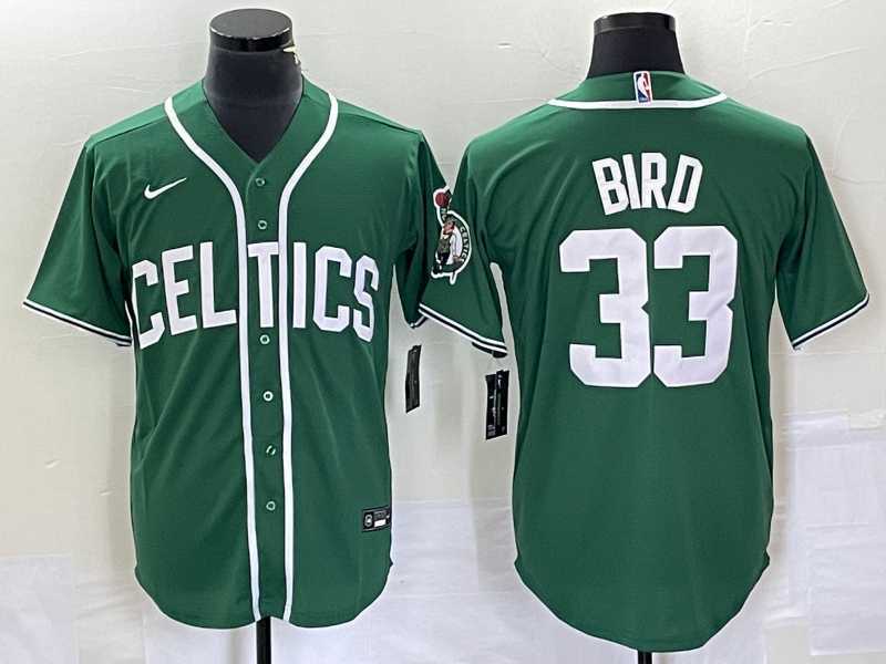 Men%27s Boston Celtics #33 Larry Bird Green Stitched Baseball Jersey->team usa basketball->NBA Jersey
